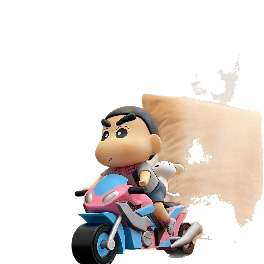 Crayon Shin-chan Motorcycle Figure – Shinnosuke Nohara Bike Model Collectible, Anime Desk Decor & Kawaii Gift for Fans